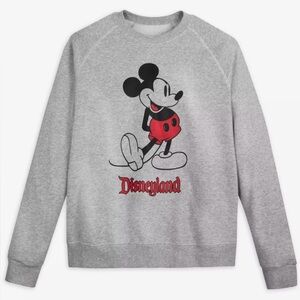 Walt Disney Standing Mickey Vintage Look Crew Neck Sweatshirt Gray Siz…